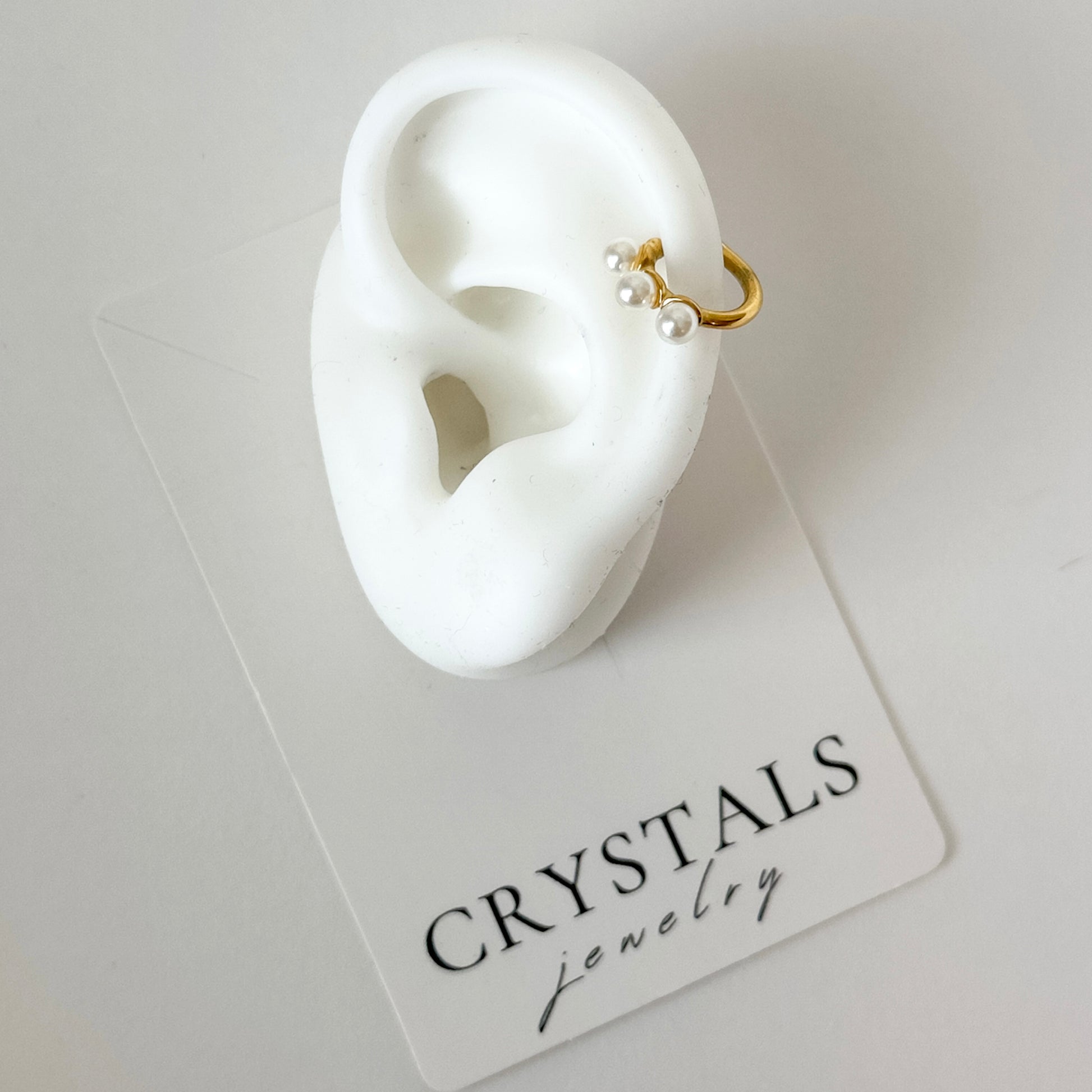 MINI EAR CUFF PEARL SILVER & GOLD