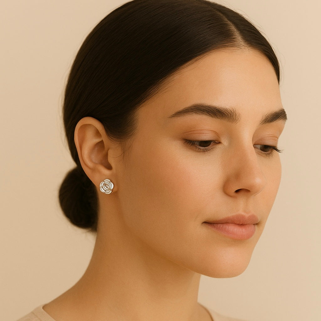 ROSE FLOWER MINI EARRINGS