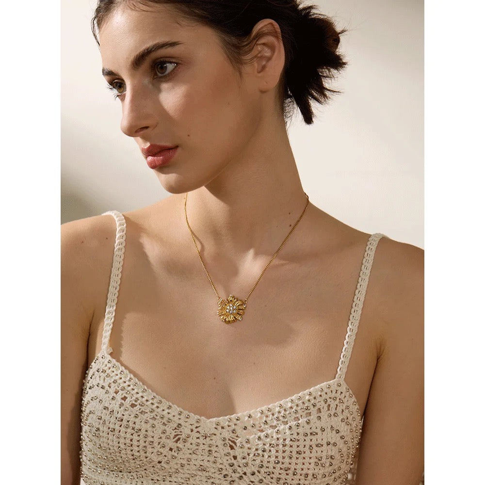 FLOWER SET EARRINGS & NECKLACE